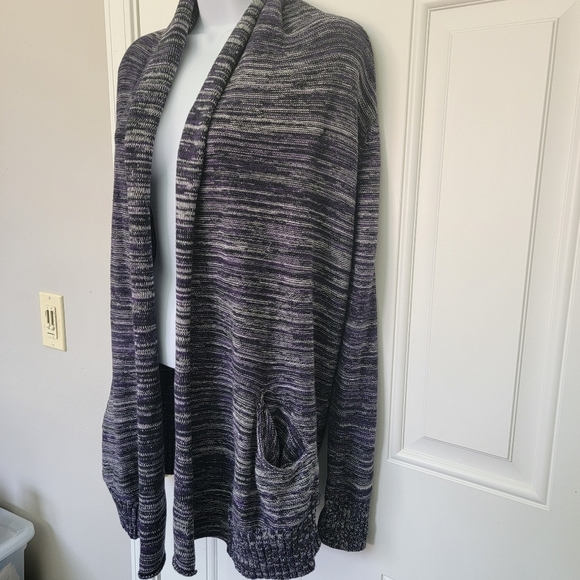 Wilfred Aritzia Flaubert Open  Cardigan Silk Casmere Blend Purple Black Marl S - Picture 6 of 11